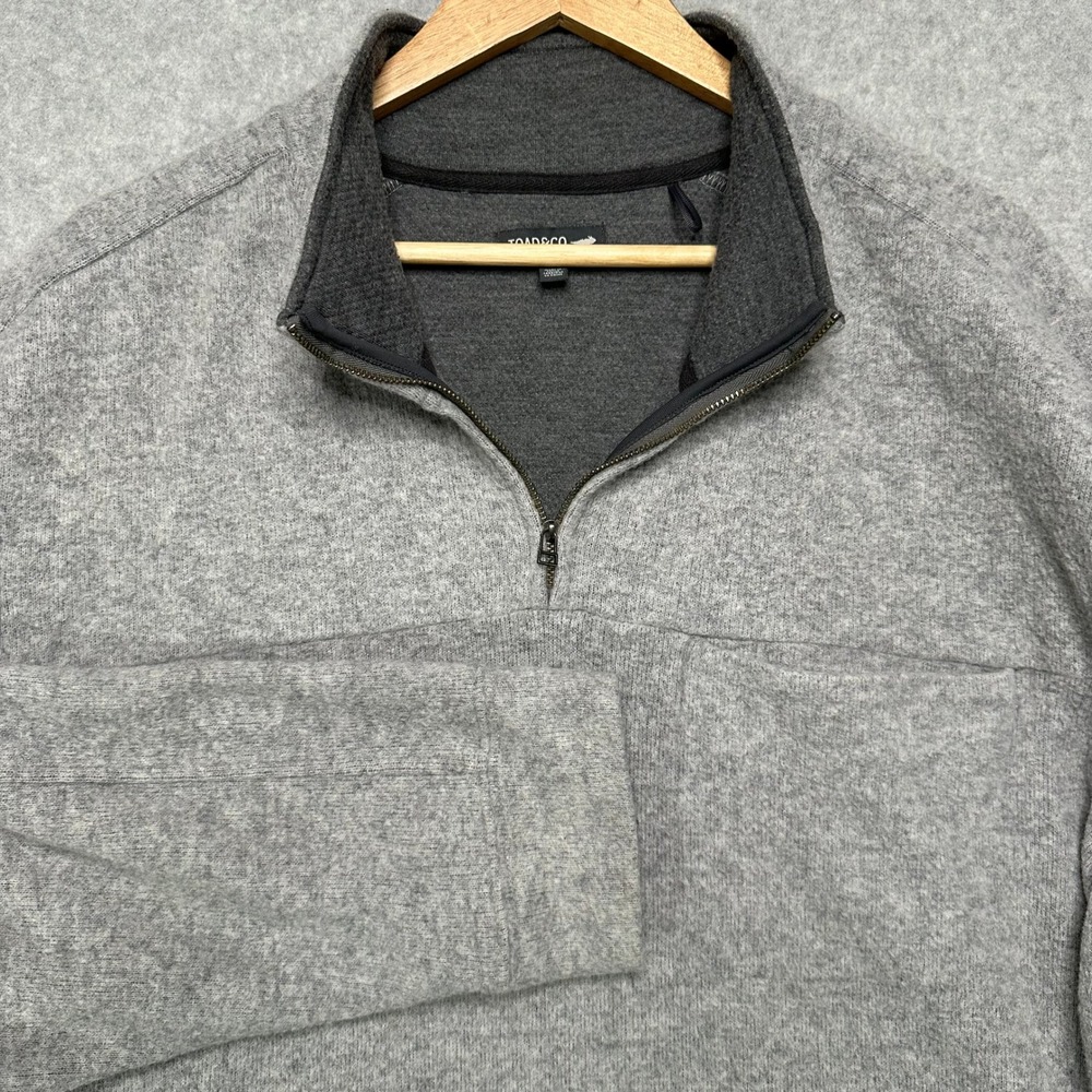 Toad&Co wool blend Heather Gray Zip-Neck Pullover